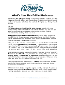 What's New This Fall in Kissimmee