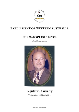 PARLIAMENT of WESTERN AUSTRALIA Legislative Assembly