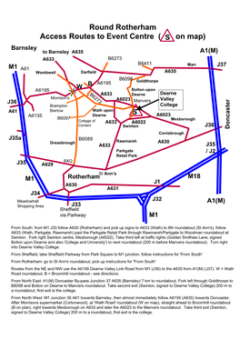 Round Rotherham Access Routes to Event Centre