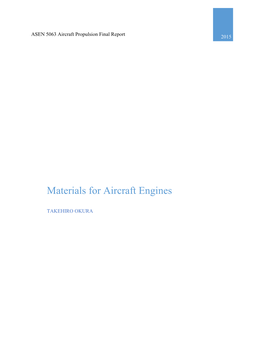 Materials for Aircraft Engines