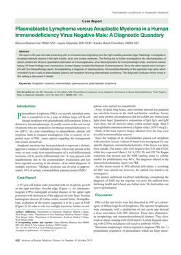 Plasmablastic Lymphoma Versus Anaplastic Myeloma in a Human ,PPXQRGH¿FLHQF\9LUXV1HJDWLYH0DOH$'LDJQRVWLF4XDQGDU\