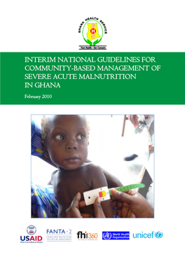 Interim National Guidelines for Community-Based Management of Severe Acute Malnutrition in Ghana