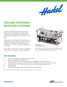 Helium / Nitrogen Booster Systems