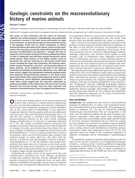 Geologic Constraints on the Macroevolutionary History of Marine Animals