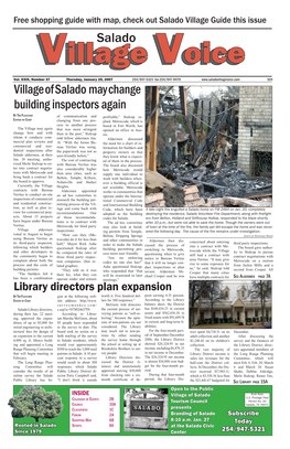 Salado Village of Salado May Change Building Inspectors Again