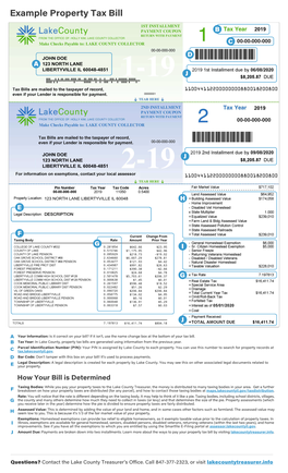 Example Property Tax Bill