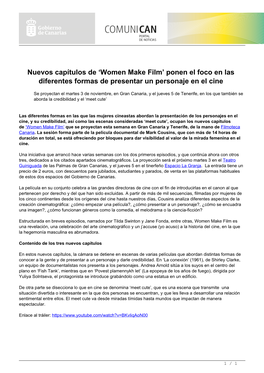 Nuevos Capítulos De 'Women Make Film' Ponen El Foco En Las Diferentes