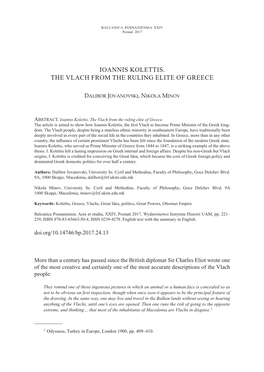 Ioannis Kolettis. the Vlach from the Ruling ELITE of Greece