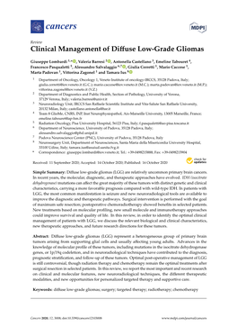 Clinical Management of Diffuse Low-Grade Gliomas