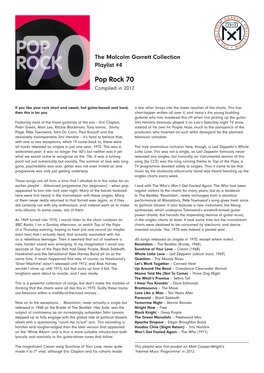 Pop Rock 70 Compiled in 2012