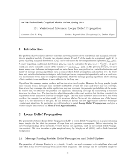 13 : Variational Inference: Loopy Belief Propagation