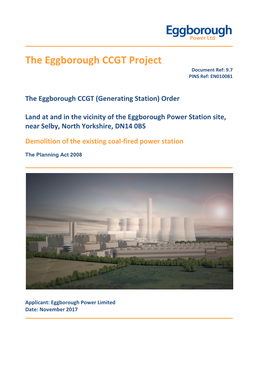 The Eggborough CCGT Project Document Ref: 9.7 PINS Ref: EN010081