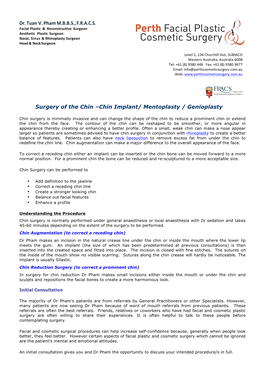 Chin Implant/ Mentoplasty / Genioplasty