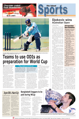 Teams to Use Odis As Preparation for World