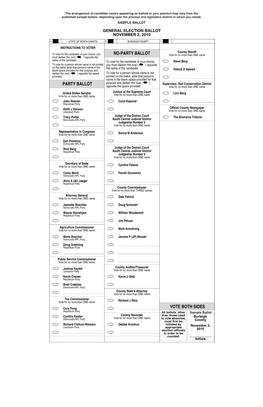 Vote Both Sides Party Ballot No-Party Ballot