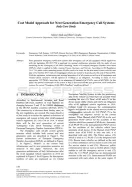 Cost Model Approach for Next Generation Emergency Call Systems Italy Case Study