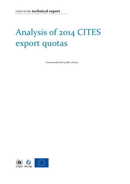 Analysis of 2014 CITES Export Quotas