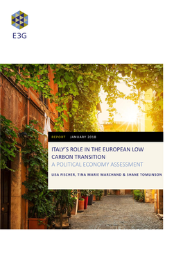 Italy's Role in the European Low Carbon Transition A