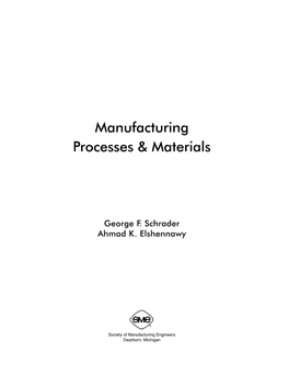 Manufacturing Processes & Materials