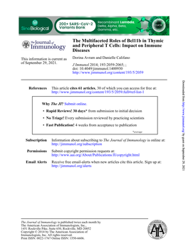 Impact on Immune the Multifaceted Roles of Bcl11b in Thymic