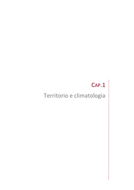 Territorio E Climatologia