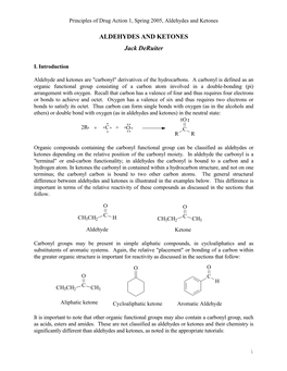 Principles of Drug Action 1, Spring 2005, Aldehydes and Ketones