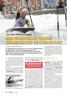 Erik Pfannmöller Holt Gesamtweltcup Kanu-Slalom: Weltcup-Finale