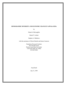 Demographic Diversity and Economic Change in Appalachia – Pdf 1.66 MB