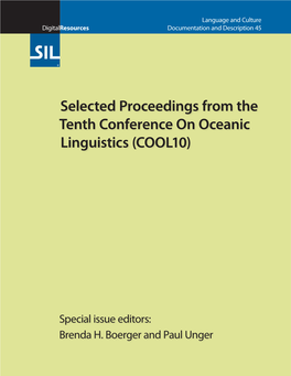 Selected Proceedings from the Tenth Conference on Oceanic Linguistics (COOL10)