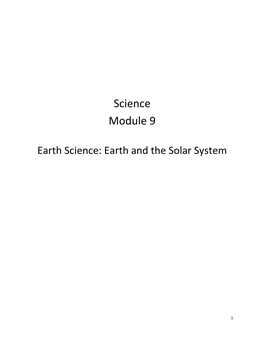 Earth Science: Earth and the Solar System