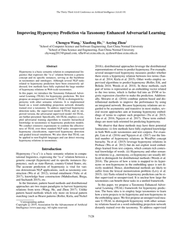 Improving Hypernymy Prediction Via Taxonomy Enhanced Adversarial Learning