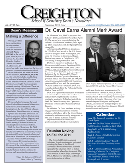 Dr. Cavel Earns Alumni Merit Award W