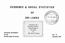 Economic and Social Statistics