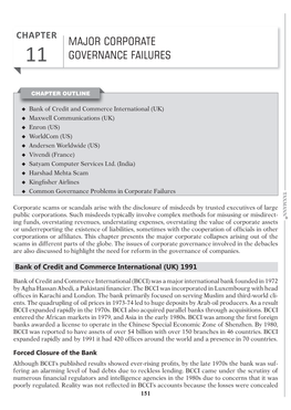 Major Corporate Governance Failures