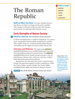 The Roman Republic Established a Tripartite (Try•PAHR•Tyt) Government