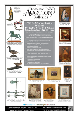 2016 Fall Feature Auction Weekend