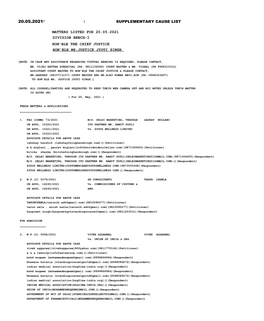 20.05.2021* 1 Supplementary Cause List