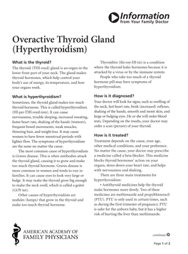 Overactive Thyroid Gland (Hyperthyroidism)