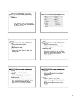 Chapter 4 Cache Memory Computer Organization and Architecture