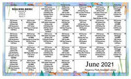 June 2021 Assisted Living Activities