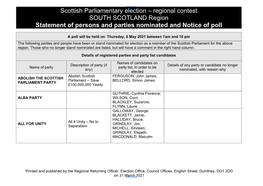 SP Notice of Poll and Situation of Polling Stations