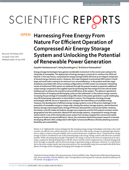 Harnessing Free Energy from Nature for Efficient Operation Of