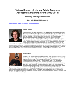 National Impact of Library Public Programs Assessment Planning Grant (2013-2014)