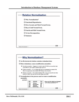 Relation Normalization