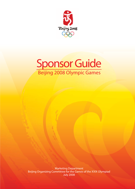 Sponsor Guide Beijing 2008 Olympic Games