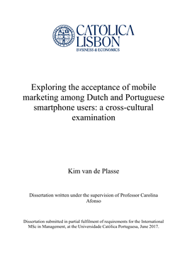 Exploring the Acceptance of Mobile Marketing Among Dutch and Portuguese Smartphone Users: a Cross-Cultural Examination