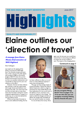 Elaine Outlines Our ‘Direction of Travel’