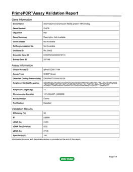 Primepcr™Assay Validation Report