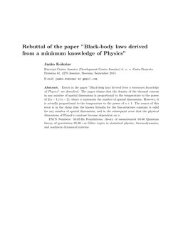 Black-Body Laws Derived from a Minimum Knowledge of Physics”