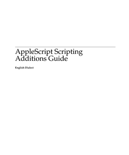 Applescript Scripting Additions Guide